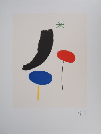 Litografía Miró - Jardin poétique sous les étoiles