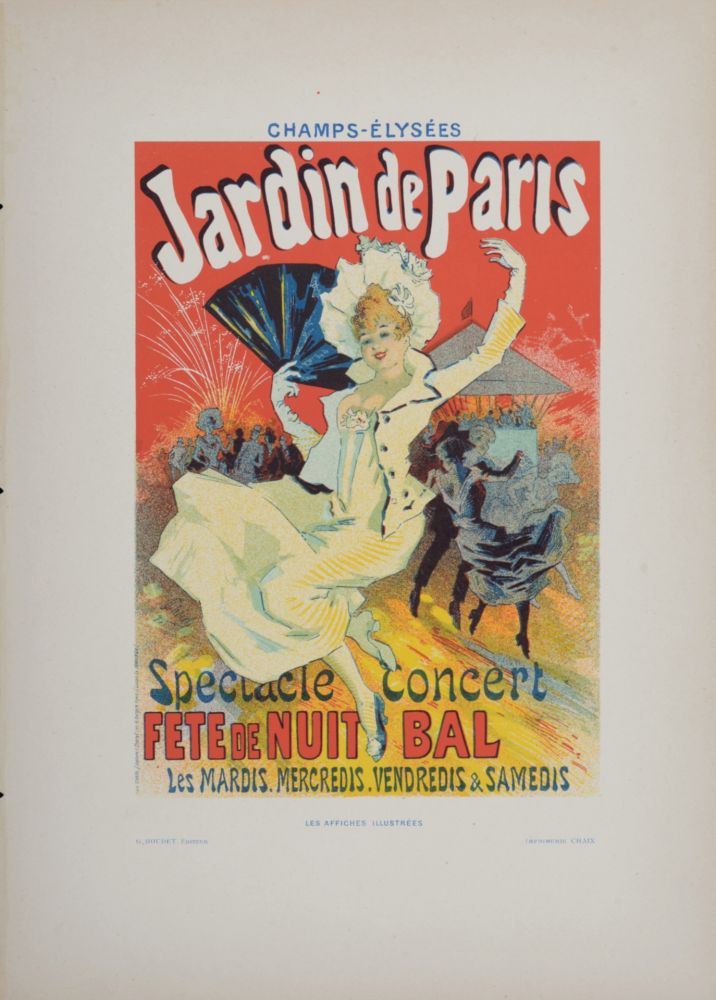 Litografía Cheret - Jardins de Paris, 1896