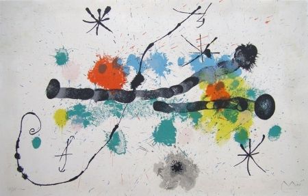 Litografía Miró - JE TRAVAILLE COMME UN JARDINIER