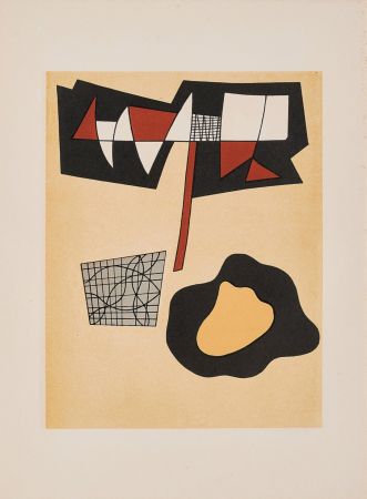 Litografía Magnelli - Jean Arp - Alberto Magnelli - Sophie Taeuber, Aux Nourritures Terrestres, 1950 