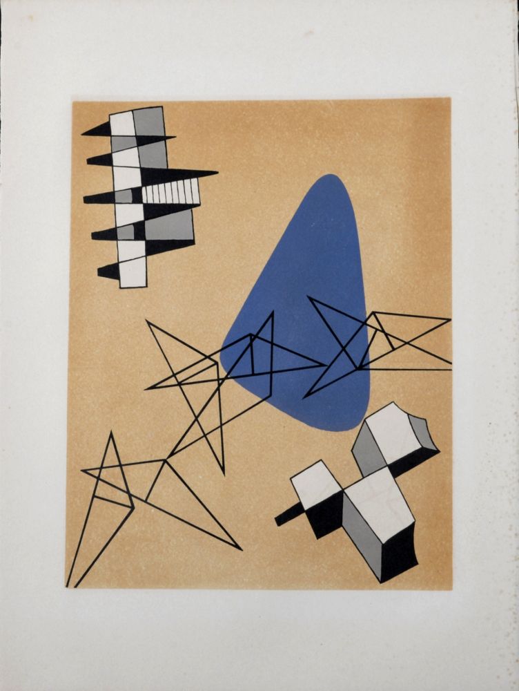 Litografía Arp - Jean Arp, Alberto Magnelli & Sophie Taeuber-Arp. - Untitled Collaboration, Aux Nourritures Terrestres, 1950