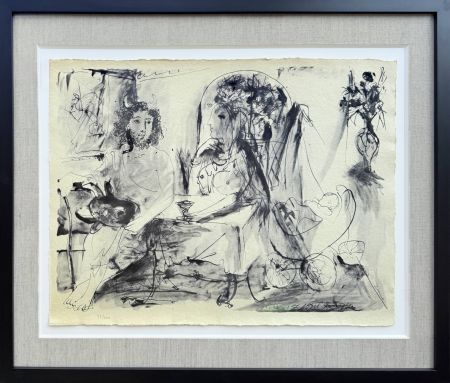 Litografía Picasso - Jeune faune, femme et enfant