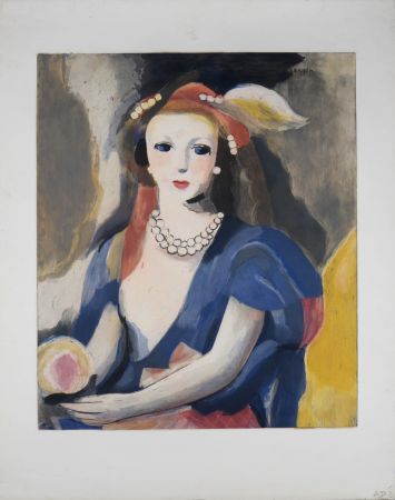 Aguafuerte Laurencin - Jeune femme au collier de perles, circa 1980