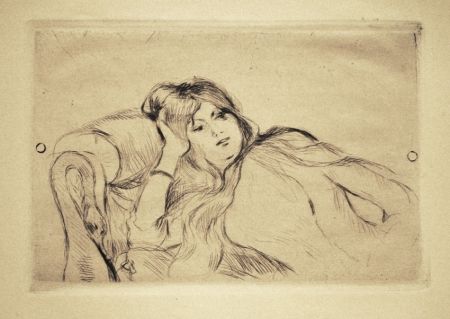 Punta Seca Morisot - Jeune fille au repos