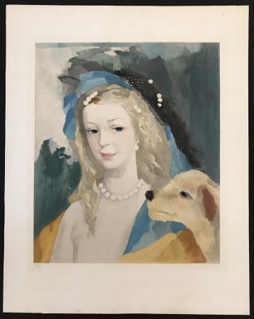 Aguafuerte Y Aguatinta Laurencin - Jeune Fille Avec Chien