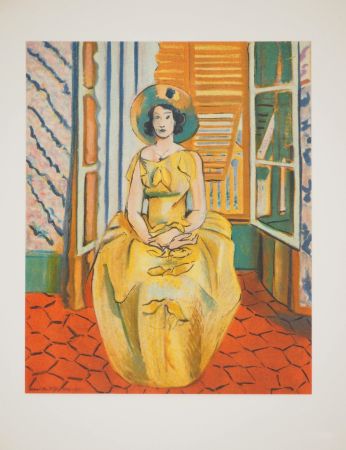 Litografía Matisse - Jeune fille à la robe tilleul