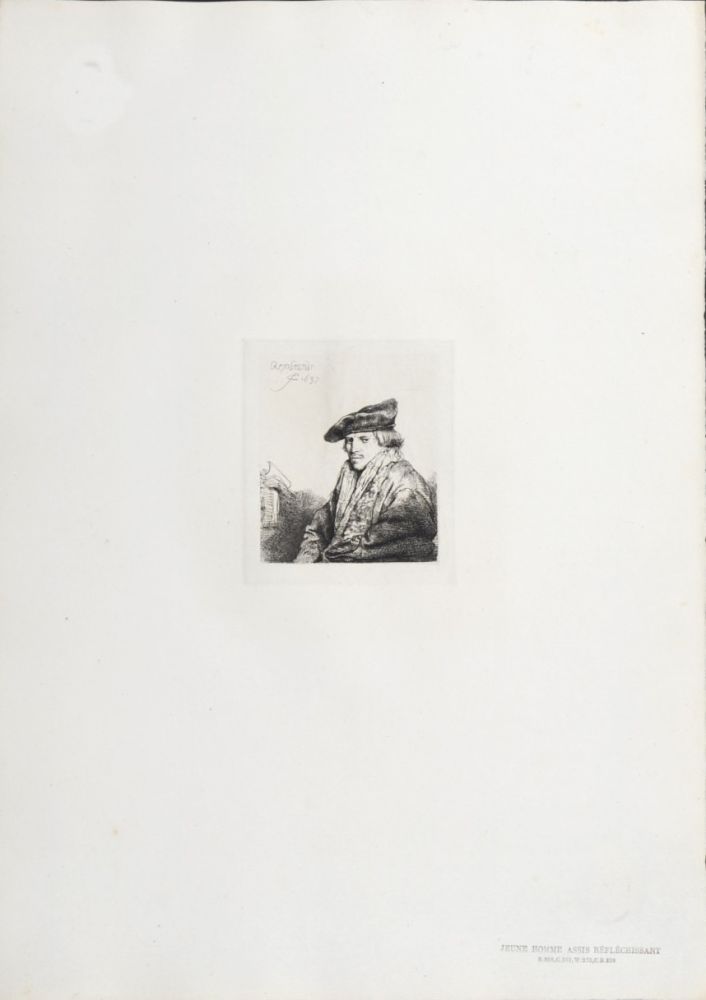 Heliograbado Rembrandt - Jeune Homme assis réfléchissant
