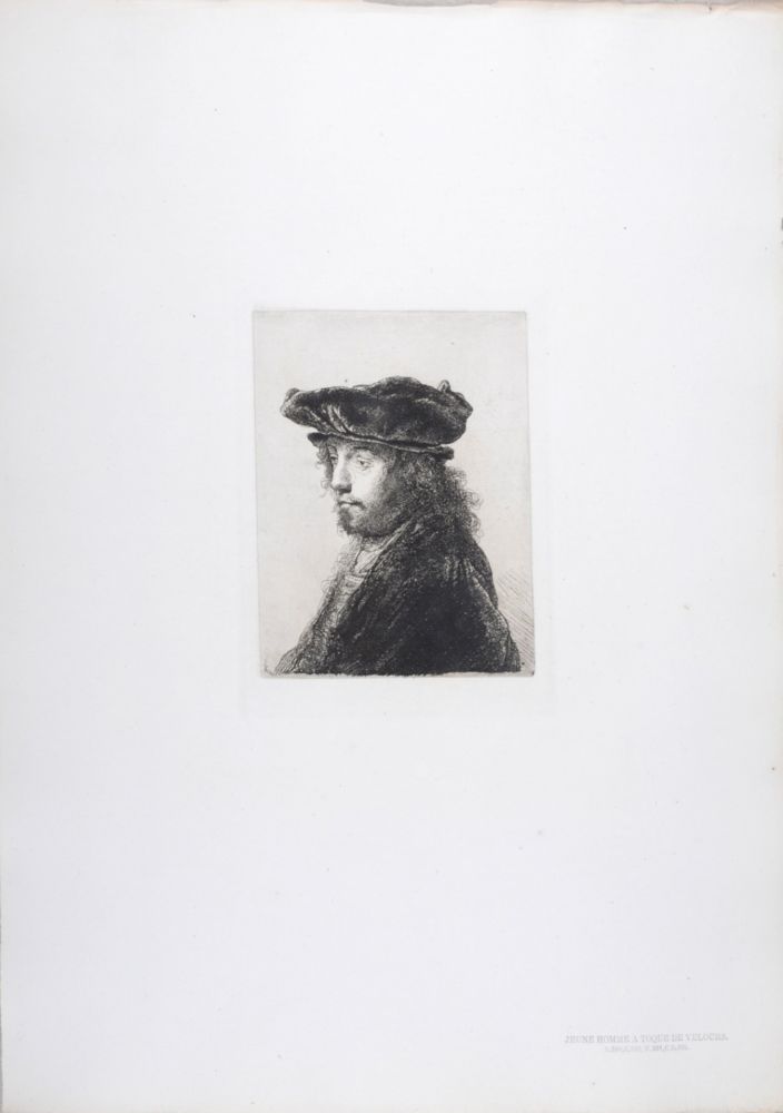 Heliograbado Rembrandt - Jeune homme à toque de velours