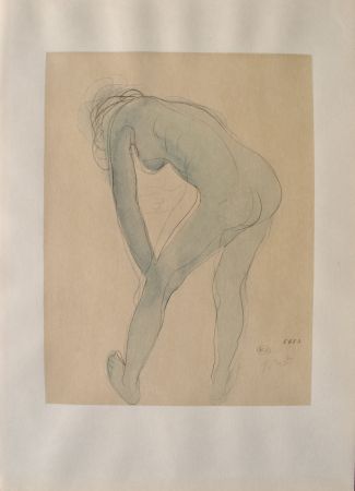 Grabado Rodin - Jeune modèle s'étirant