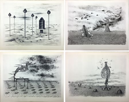 Libro Ilustrado Toyen - Jindrich Heisler : CACHE-TOI GUERRE ! Poème. Cycle de 9 dessins de Toyen de 1944