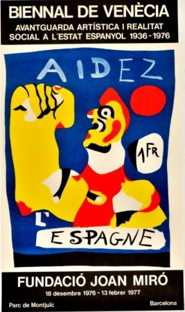 Cartel Miró - Joan Miró -Aidez l'Espagne. Biennal de Venecia