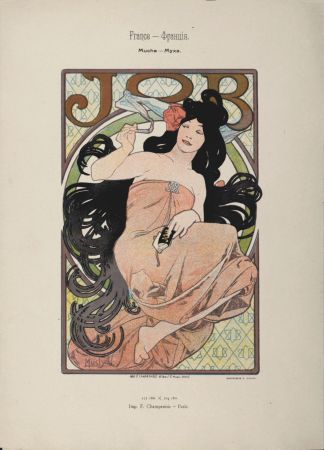 Litografía Mucha - Job, 1897 -  Scarce original lithograph!