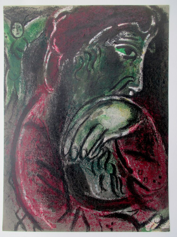Litografía Chagall - Job Desespere/ Job in despair