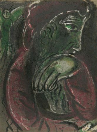 Litografía Chagall - Job Disconsolate from 