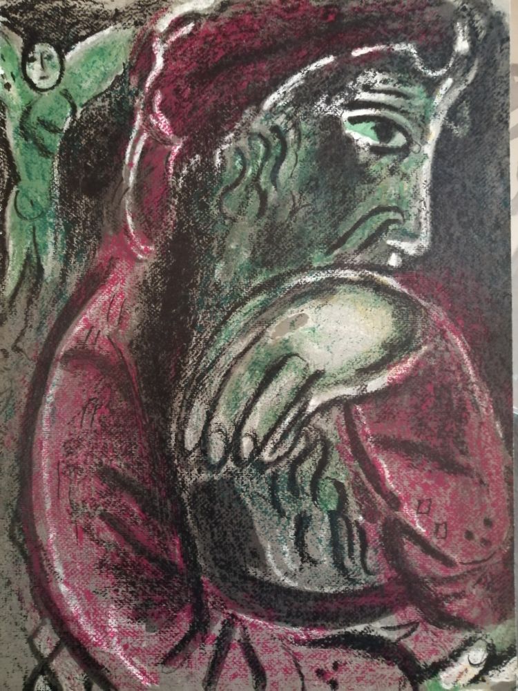 Litografía Chagall - Job désespéré
