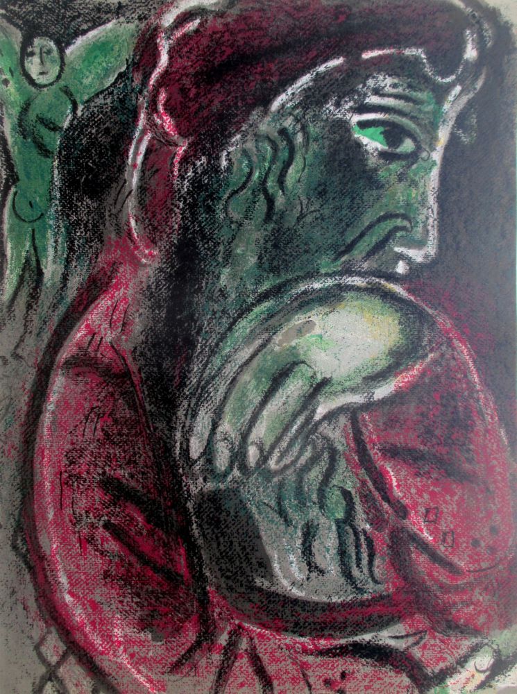Litografía Chagall - Job Désespéré