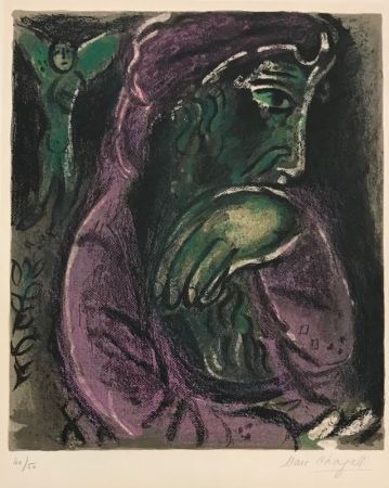 Litografía Chagall - Job désespéré 