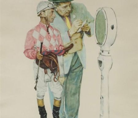 Litografía Rockwell  - Jockey Weighing In