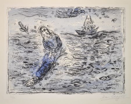 Litografía Chagall - Jonah Against A Blue Background - M661