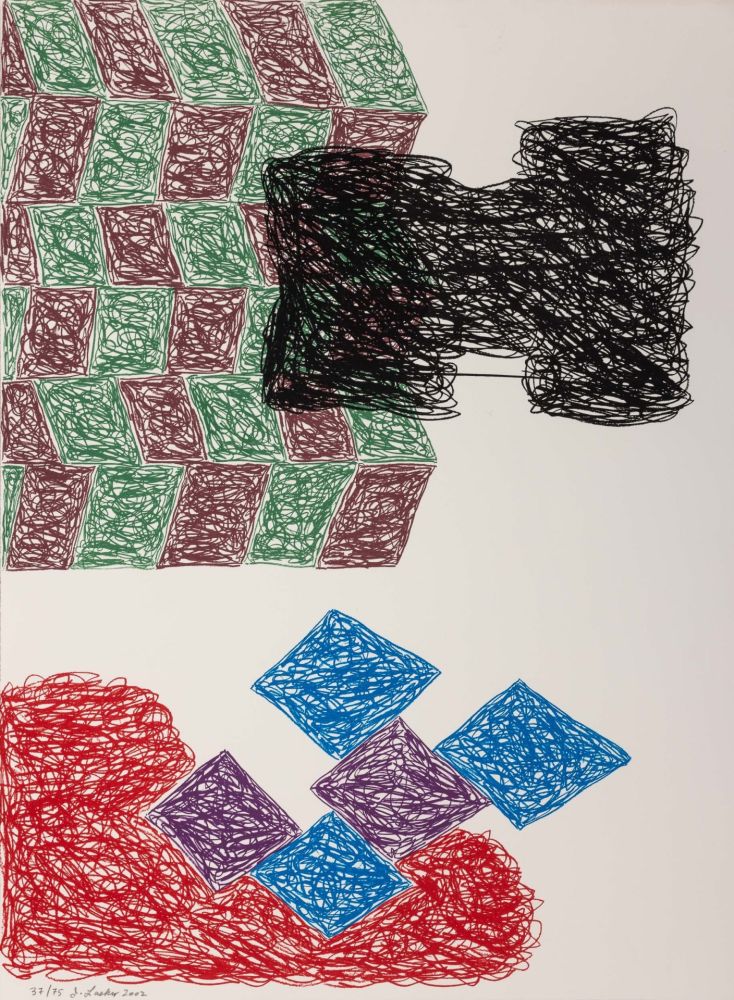 Litografía Lasker - Jonathan Lasker (1948) - Unconscious Construct - Lithograph on paper - 2002