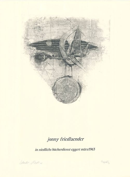 Aguafuerte Y Aguatinta Friedlaender - Jonny Friedlaender in niedlichs bücherdienst eggert märz 1965