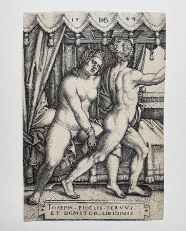 Aguafuerte Beham - Joseph und Potiphars Weib (Joseph and Potiphar's wife)