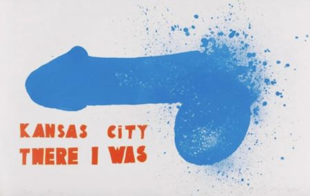 Litografía Dine - Kansas City There I Was (Blue)