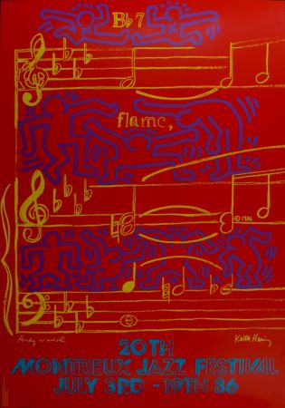 Serigrafía Warhol - (& Keith Haring) - Montreux Jazz Festival, 1986