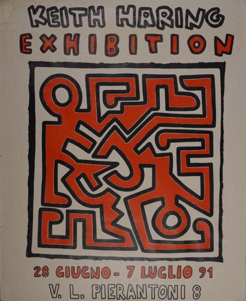 Serigrafía Haring - Keith Haring Exhibition, 28 Giugno - 7 Luglio 91, 1991