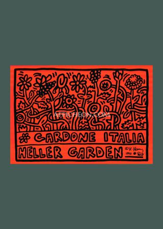 Serigrafía Haring - Keith Haring: 'Heller Gardens' 1990 Offset-serigraph