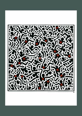Litografía Haring - Keith Haring 'Untitled (April 1985)' Original 1999 Pop Art Poster Print in Excellent Condition with Certificate