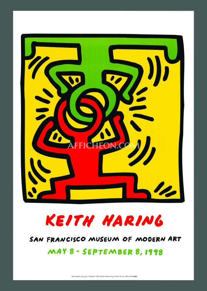 Litografía Haring -  Keith Haring 'Untitled (HeadstaKeith Haring: 'Untitled (Headstand)' 1998 Offset-lithograph