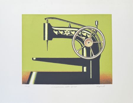 Litografía Klapheck - Konrad Klapheck (1935) - Die Ungeduld der Sphinx - Colour lithograph on heavy wove paper - 1998