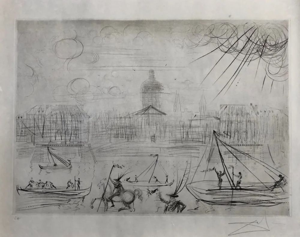 Aguafuerte Dali - L' académie des Beaux Arts de Paris