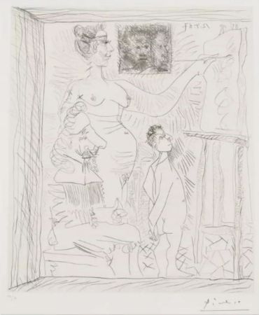 Múltiple Picasso - L Inspiration Travaille Et Le Peintre Se Tourne Les Pouches