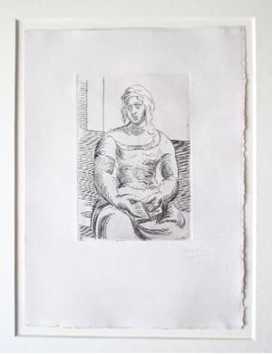 Grabado Picasso -  L’ Italienne (s. ta130) Femme au Livre 
