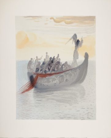 Grabado En Madera Dali - La barque de Nocher, 1963