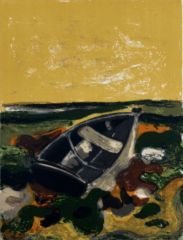 Litografía Minaux - La barque échouée, c. 1964.