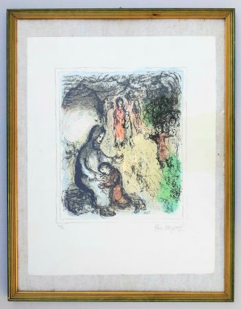 Litografía Chagall - La benediction de Jacob (Jacob's benediction)