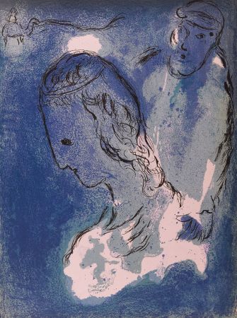 Litografía Chagall - La Bible : Abraham et Sarah, 1956