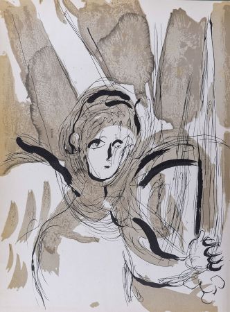 Litografía Chagall - La Bible : Ange avec épée, 1956
