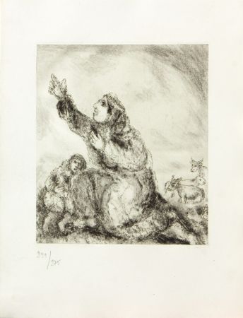 Grabado Chagall - LA BIBLE ( ANNE INVOQUE L'ETERNEL )