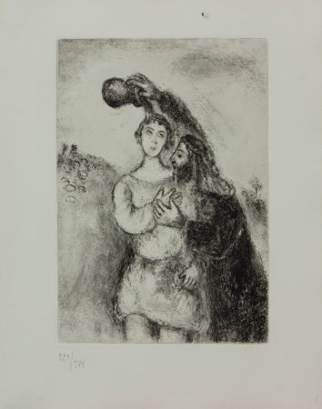 Grabado Chagall - LA BIBLE ( L' ONCTION DU ROE SALOMON )