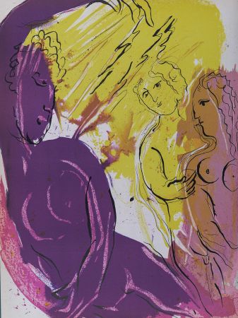Litografía Chagall - La Bible : L'Ange du Paradis, 1956
