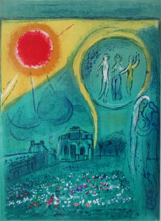 Litografía Chagall - La Carrousel du Louvre