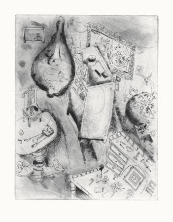 Aguafuerte Chagall - La Chambre de Pliouchkine