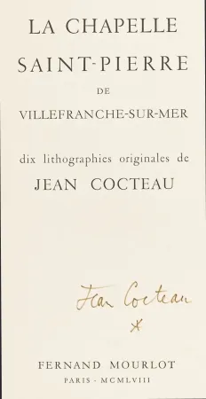 Libro Ilustrado Cocteau - La Chapelle Saint-Pierre de Villefranche-sur-Mer, Mourlot 1958