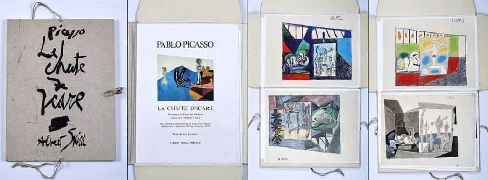 Litografía Picasso - LA CHUTE D'ICARE : 7 photolithographies couleurs. Album (Albert Skira, 1972).