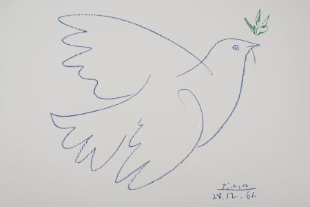 Litografía Picasso - La colombe bleue