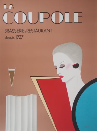 Litografía Razzia - La Coupole : Femme à la coupe de Champagne